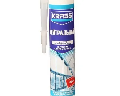 фото Герметик силикон нейтральный KRASS белый 300 мл