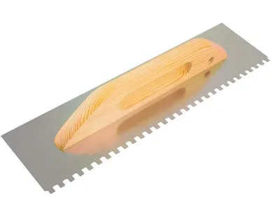 фото Гладилка (кельма) стальная швейцарская зубчатая 8мм, 130х480мм Бибер 35302