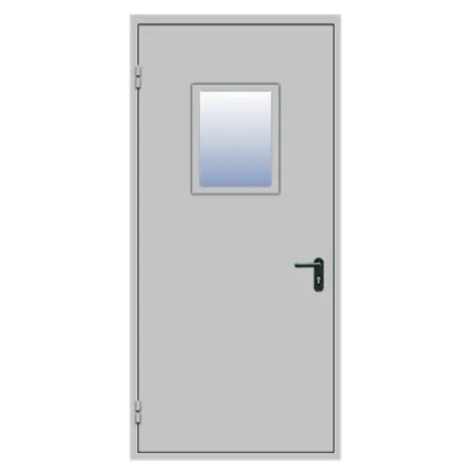 Фото №0 Двери противопожарные металлические однопольные со светопрозрачным заполнением менее 25% - без порога типа ДПМОбп-01-(EI-60)