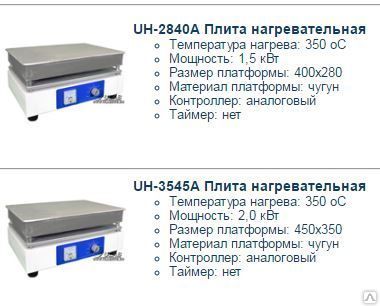 фото Плита нагревательная ЭКОНОМ-вариант (4 модели)