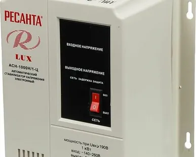 фото Стабилизатор напряжения АСН-1000 Н/1-Ц Lux 1ф 1кВт IP20 настен. релейный с одной розеткой Ресанта 63/6/14