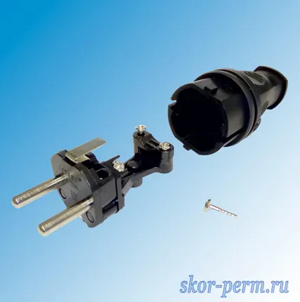 Фото №1 Вилка каучуковая евро прямая 16А 220В