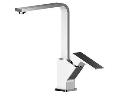 фото смеситель для кухни ARGOtech GRANO однорычажный латунь хром/белый