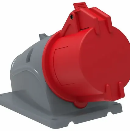 Фото №0 Розетка силовая 3-ф., 32А, 380В, IP44 (4-п, настен.) ...