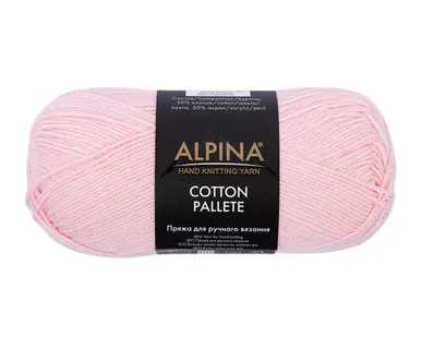 фото Пряжа ALPINA "COTTON PALLETE" 50% хлопок, 50% акрил 50 г 205 м №13 св.розовый