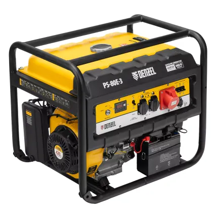 Фото №1 Генератор бензиновый PS 80 E-3, 6.6 кВт, 400 В, 25 л, электростартер Denzel