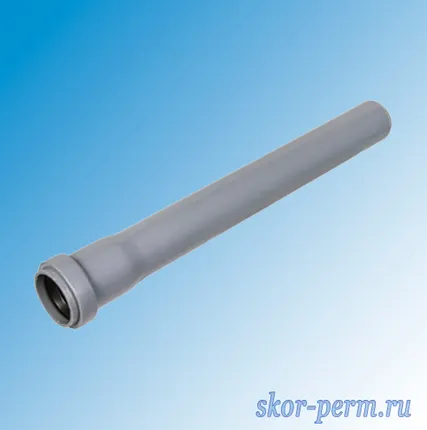 Фото №0 Труба полипропиленовая ПП 50х1000 мм, канализационная внутренняя, серая