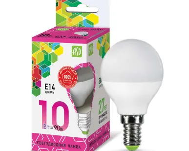 фото Лампа светодиодная LED-ШАР-standard 10Вт 230В E14 6500К 900Лм ASD 4690612015460