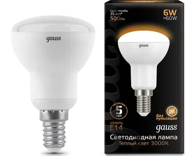 фото Светодиодная лампа Gauss Рефлекторная 6W 500Lm 3000K E14 106001106