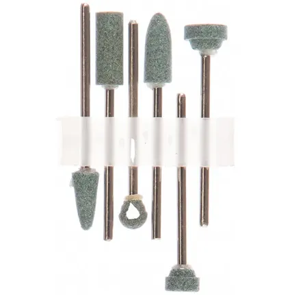 Фото №0 Набор: Насадки шлифовальные абразивные с оправкой, оксид алюминия, 6шт