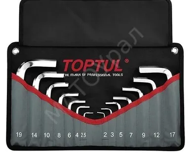 фото Набор крючей шестигр. 2-19мм 14шт (черное полотно) TOPTUL (GPAQ1401)