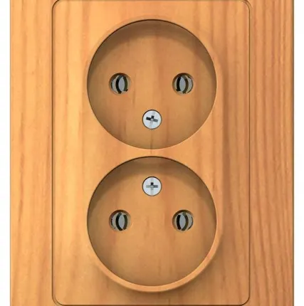 Фото №0 Розетка 2-м СП BLANCA 16А 250В без шторок без заземл. ясень SchE BLNRS000025