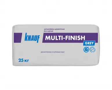 фото Шпатлевка KNAUF Мульти-Финиш цементная фасадная, серый, 25 кг