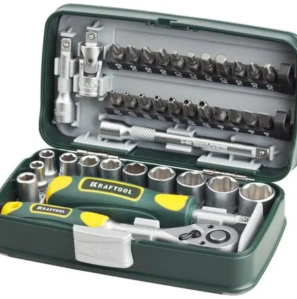 Фото №0 Для слесарных и ремонтных работ Kraftool 27970-H38, 38 предм., зеленый, 1 уп.