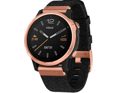 фото Часы Garmin Fenix 6S Sapphire розовое золото с черным нейлоновым ремешком