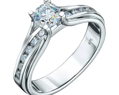 фото Кольцо ЭПЛ Даймонд с бриллиантами, из белого золота