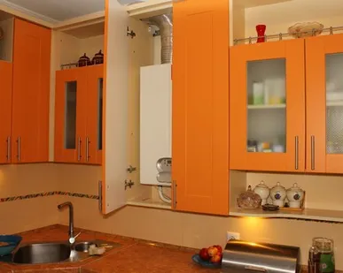 фото Кухонный гарнитур с газовым котлом К-4
