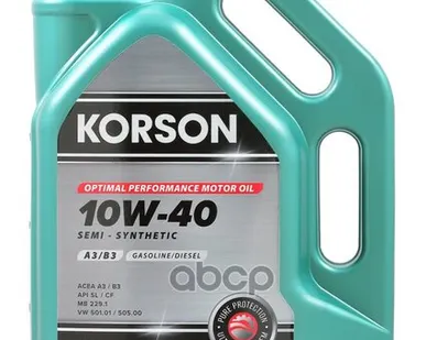 фото Korson 10W-40 Semi-Synthetic A3/B4 4Л (Полусинт. Мотор. Масло)