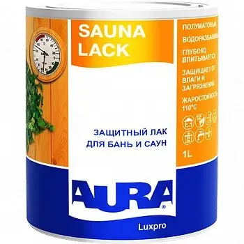 Фото №0 Лак для бань и саун (с воском) 1л AURA Sauna