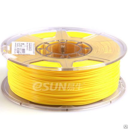 Фото №0 Пластик ABS, 1.75 mm, катушка 1 кг желтый