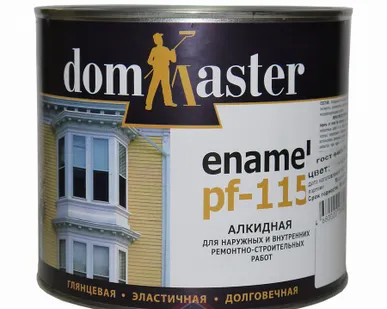 фото Эмаль ПФ-115 желтая 1,9 кг ГОСТ "DomMaster" 