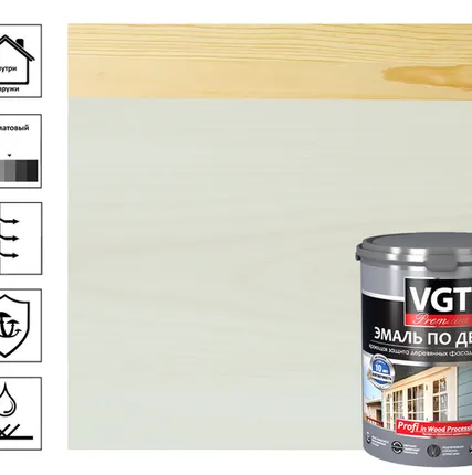 Фото №0 Эмаль Vgt Профи ВД-АК-1179 по дереву и OSB, стальной серый, 1 кг
