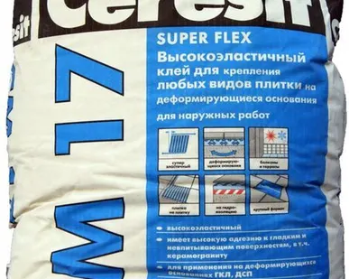фото Клей плиточный высокоэластичный Ceresit CM 17 Super Flex (25 кг)