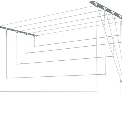 Фото №0 Сушилка для белья 1,7м (5 стержней) "Лиана" потолочная белая 170*43*150 см