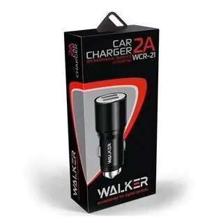 Фото №0 Зарядное устройство 1 USB разьема АЗУ адаптер WALKER WCR-23 2.4A быстрый заряд QC3.0 черный