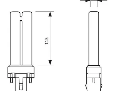 фото Лампа ртутная газоразрядная TUV PL-S 9W/2P 1CT/6X10BOX G23 одноцок-ая комп.