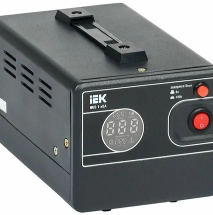 Фото №0 Стабилизатор напряжения 1ф 1кВА HUB переносной IEK IVS21-1-001-13