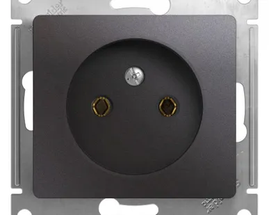 фото Розетка 1-м СП Glossa 16А IP20 250В без заземл. механизм графит SE GSL001341