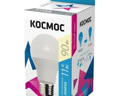фото Лампа светодиодная A60 11Вт 3000К E27 220В КОСМОС LkecLED11wA60E2730