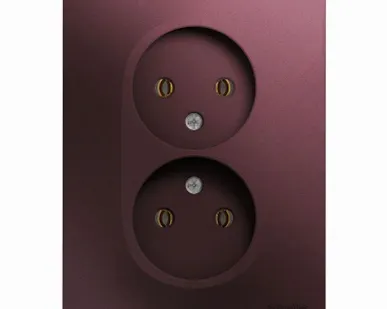 фото Розетка 2-м СП Glossa 16А IP20 250В без заземл. в сборе баклажан. SE GSL001120