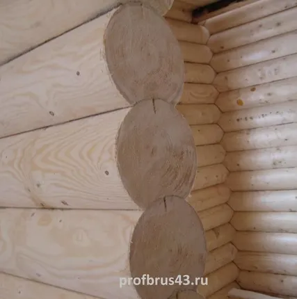 Фото №0 Оцилиндрованное бревно с запилами по проекту (с чашками) диаметром 220 мм