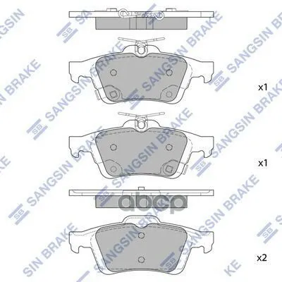 Фото №0 SP1947 SANGSIN BRAKE Колодки тормоз. задн. Focus III Sangsin brake арт. SP1947