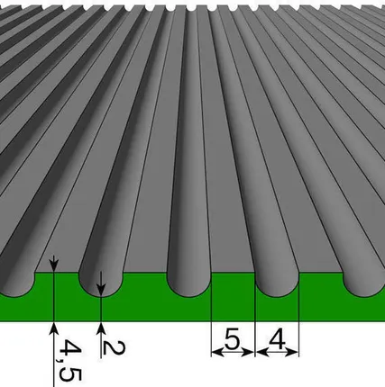 Фото №0 Напольное противоскользящее покрытие рифленое рулон 5-7м*1,2м, черное