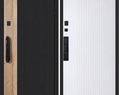 фото Входная дверь Конструктор SM дуб Галиф черная-белая АСД с биометрическим замком