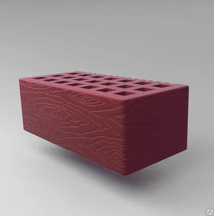 Фото №0 Кирпич керамический лицевой пустотелый с фаской̆ 1,4 НФ бордо дерево