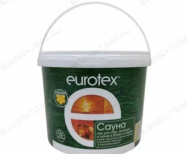 фото Лак защитный для дерева 2,5 кг EUROTEX САУНА