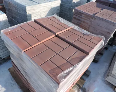 фото Тротуарная плитка 12 кирпичей 500х500х60 мм, коричневая