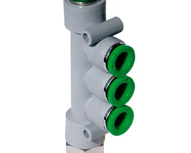 фото T18G0438 - Коллектор трехуровневый цанговый наруж. резьба G3/8" под трубку 4 мм