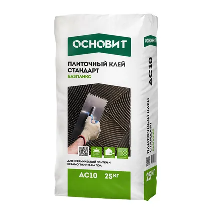Фото №0 Плиточный клей ОСНОВИТ Стандарт Базпликс АС10, 25 кг