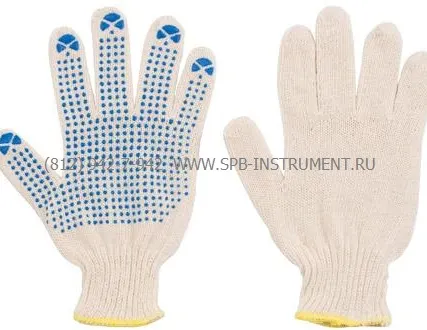 Фото №0 Перчатки вязаные 4 нити х/б с ПВХ 10 класс вязки