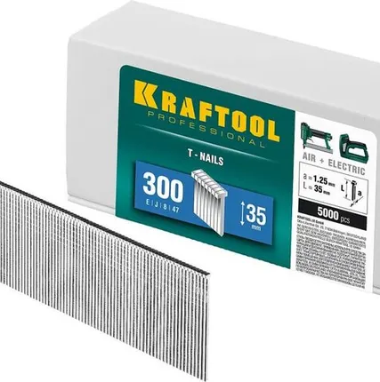 Фото №0 KRAFTOOL тип 18GA (47/300/F) 35 мм, 5000 шт, гвозди для нейлера (31785-35)