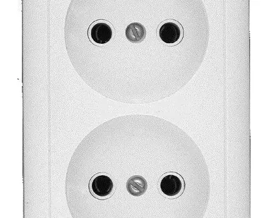 фото Розетка 2-м ОП Хит 16А IP20 без заземл. без защ. шторок бел. SchE RA16-237-B