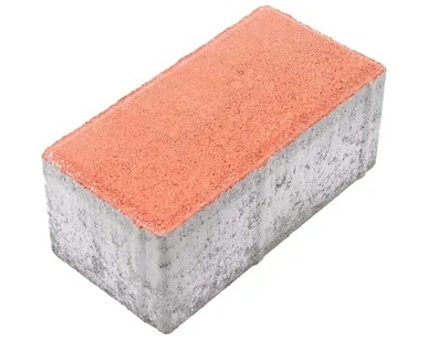 фото Тротуарная плитка Берит Прямоугольник Оранжевая 200х100х80 на белом цементе