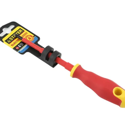 Фото №0 Отвертка STAYER PROFI ELEKTRO диэлектрическая до 1000В, двухкомп рукоятка, SL 4,0х100мм