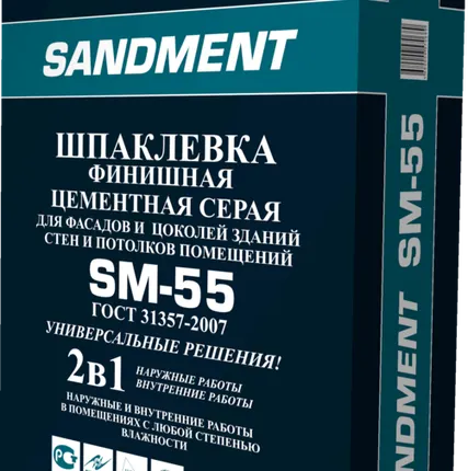 Фото №0 Шпаклевка цементная финишная серая SM-55 W