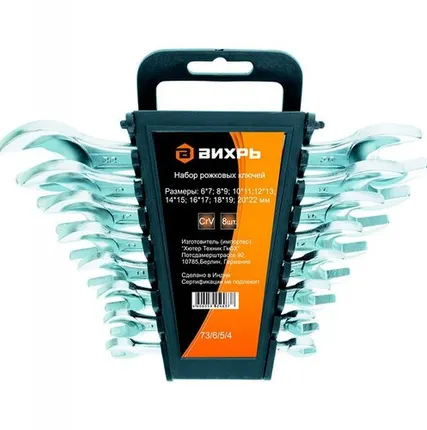 Фото №0 Вихрь Набор рожковых ключей ВИХРЬ 8 шт